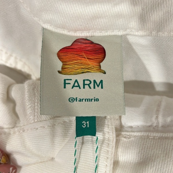 🔥FARM Rio High Waist White Textured Shorts🔥 - Picture 5 of 7